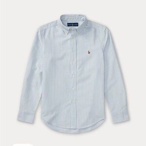 Polo Ralph Lauren Striped Cotton Oxford Shirt white blue